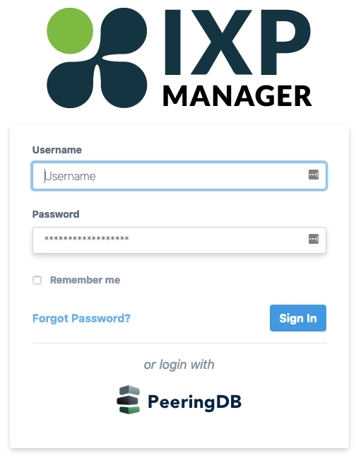 IXP Manager with PeeringDB's OAuth Option