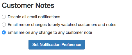 Administrator Notification Preference for Notes